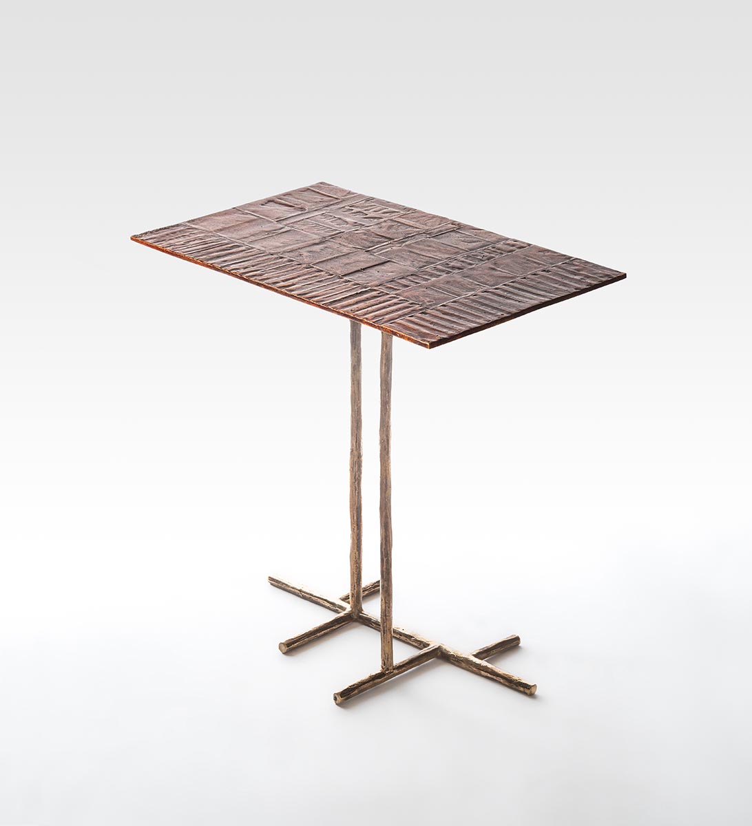 Rilievi Coffee Table in Bronze with Red Patina