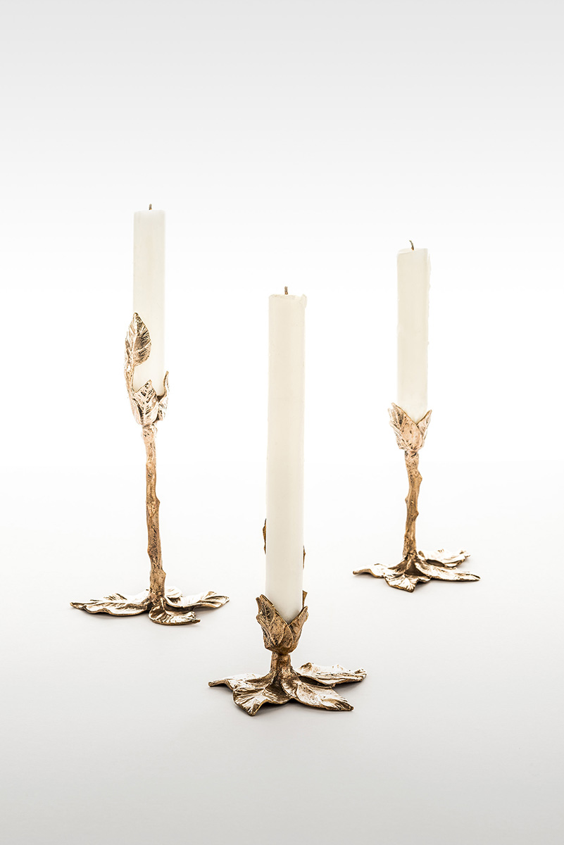Immagine prodotto Foglie Candle Holders in Bronze – Set of 3 Osanna Visconti