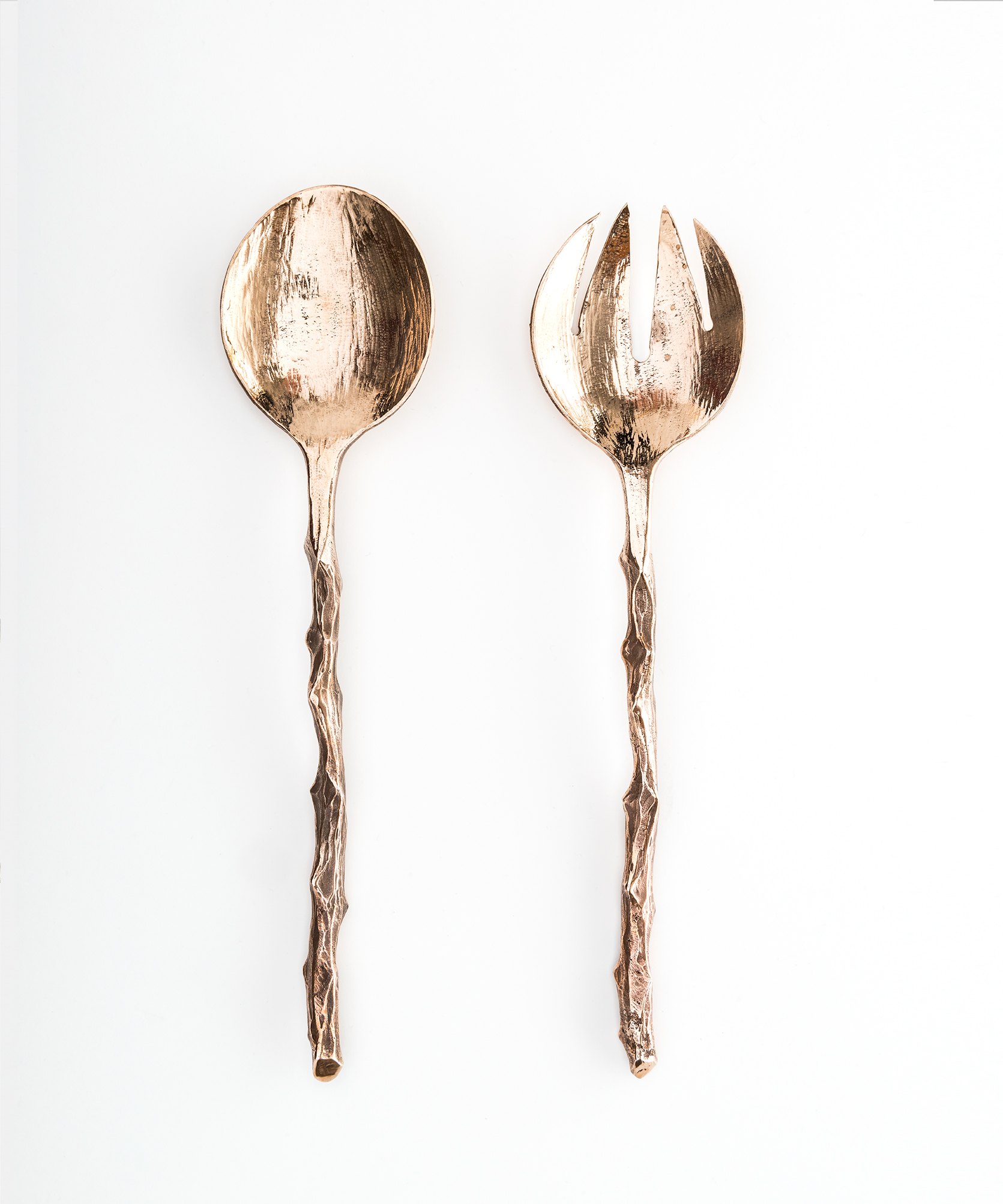 Rose Branch Risotto Serving Spoons in Bronze