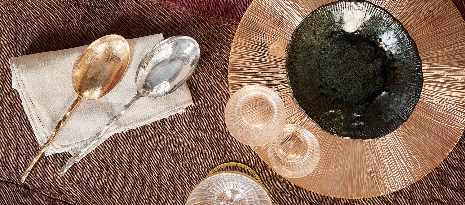 Rose Branch Risotto Serving Spoons in Sterling Silver