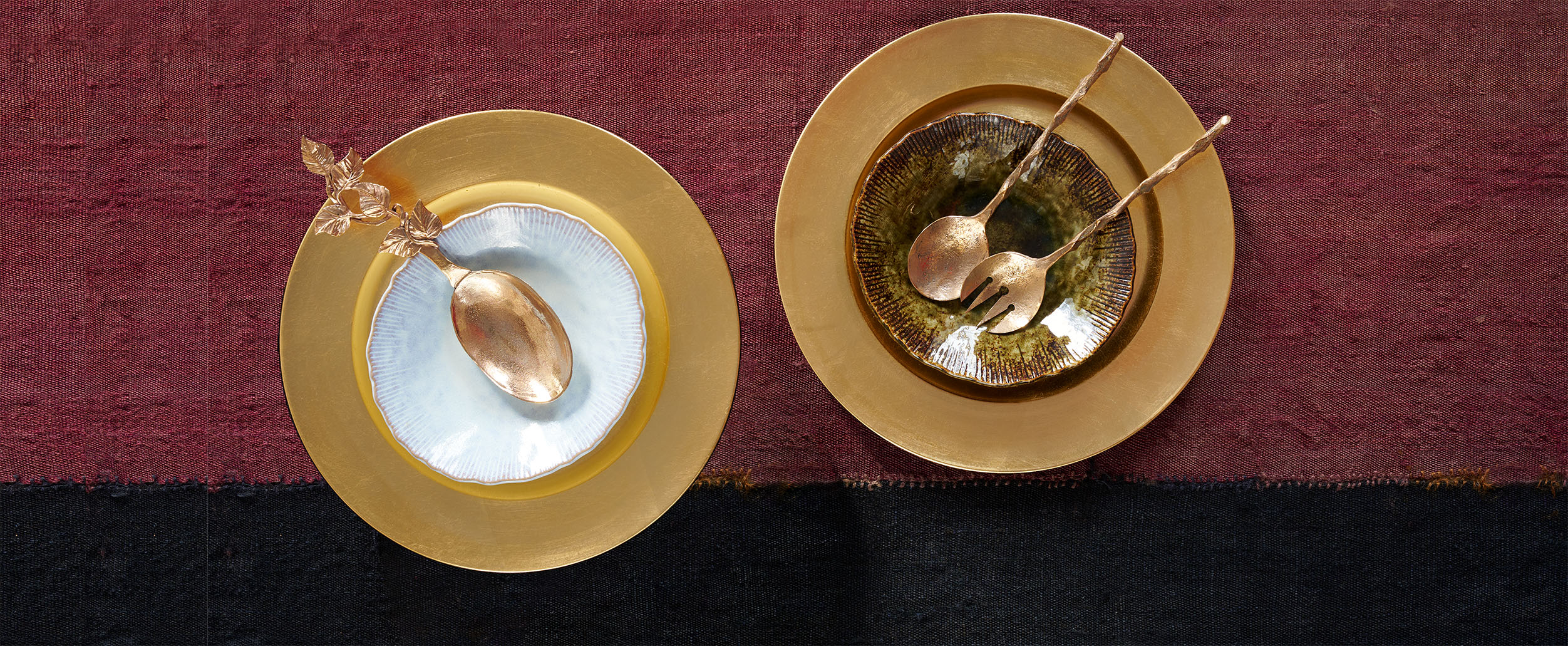 Foglie Risotto Serving Spoon in Bronze