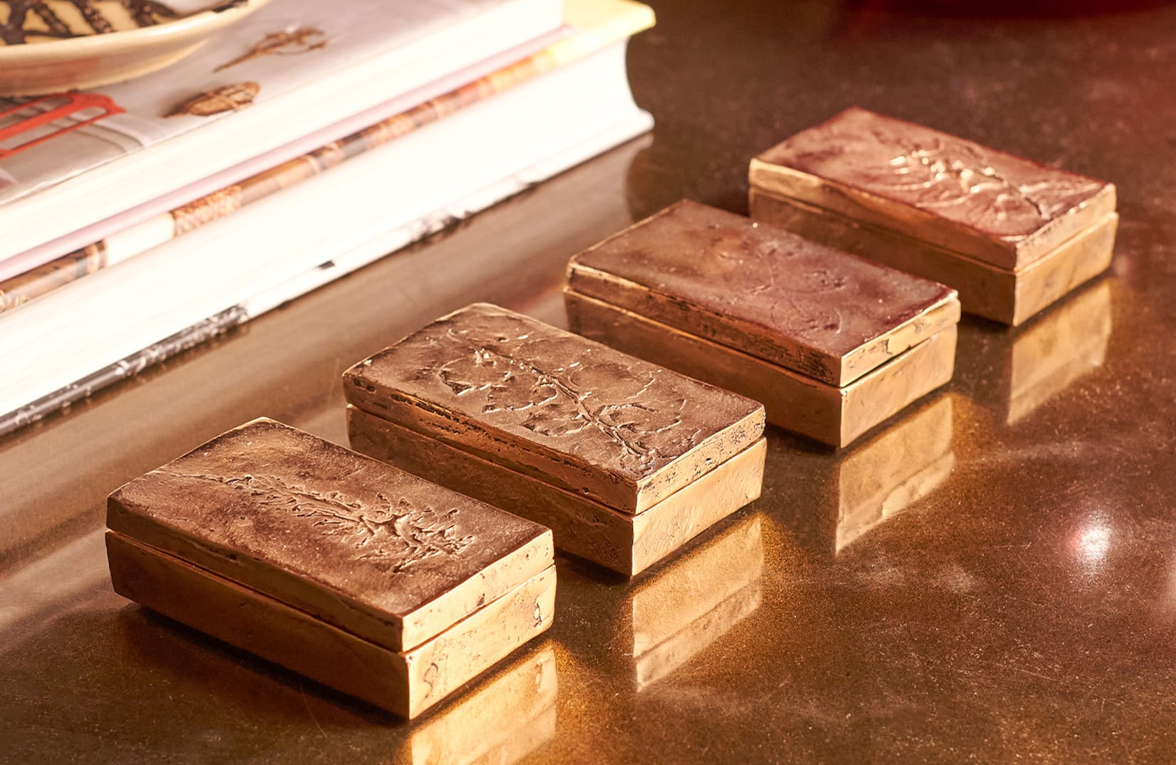 Foglie Decorative Box in Bronze - Style 1383