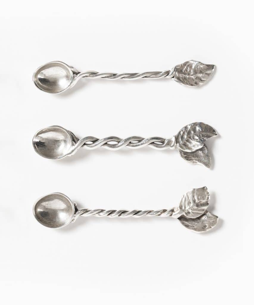 カトラリー(スプーン等) sterling silver coffee spoon Foglie Coffee Spoons in Silver