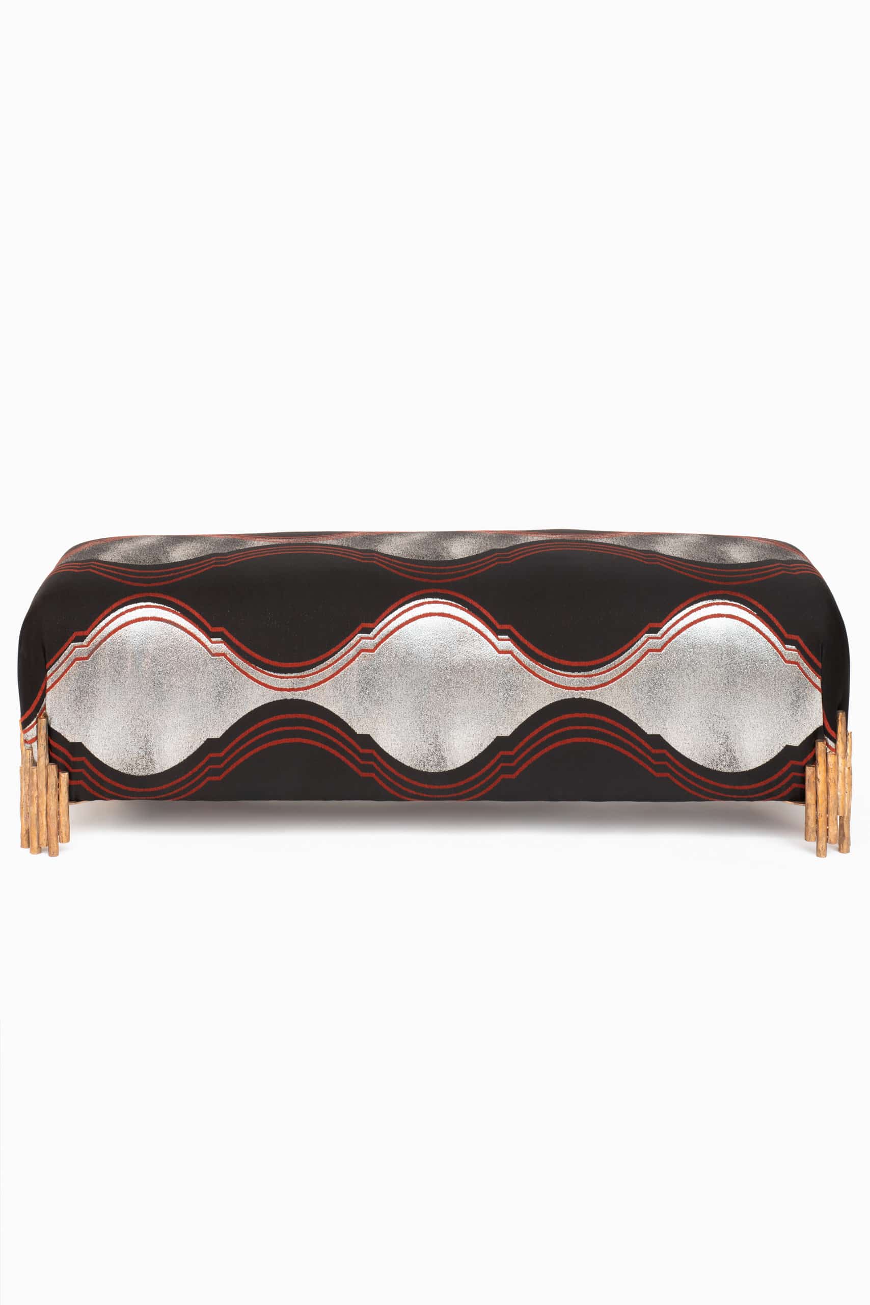 Scottato Banquette in Bronze with Hosoo Fabric