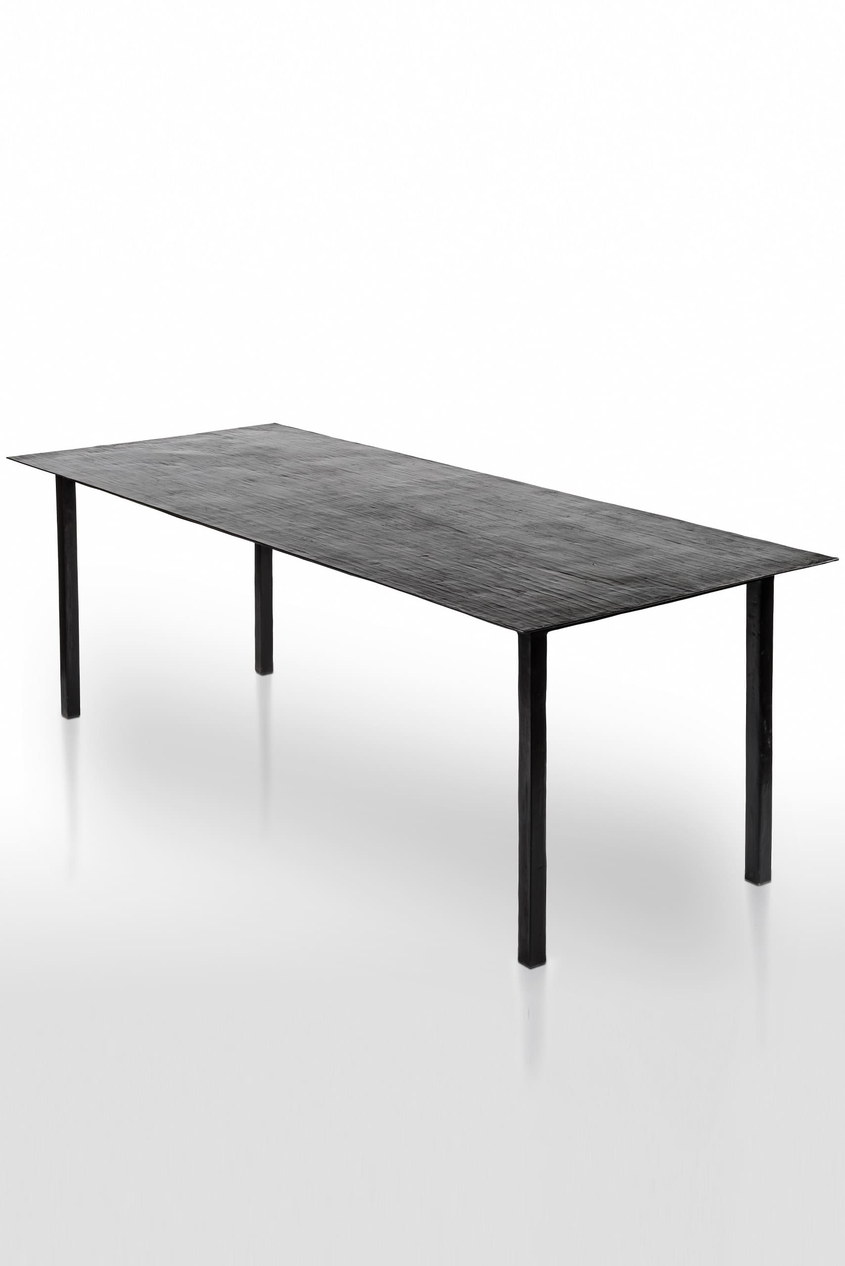 Scottato Dining Table in Bronze with Black Patina