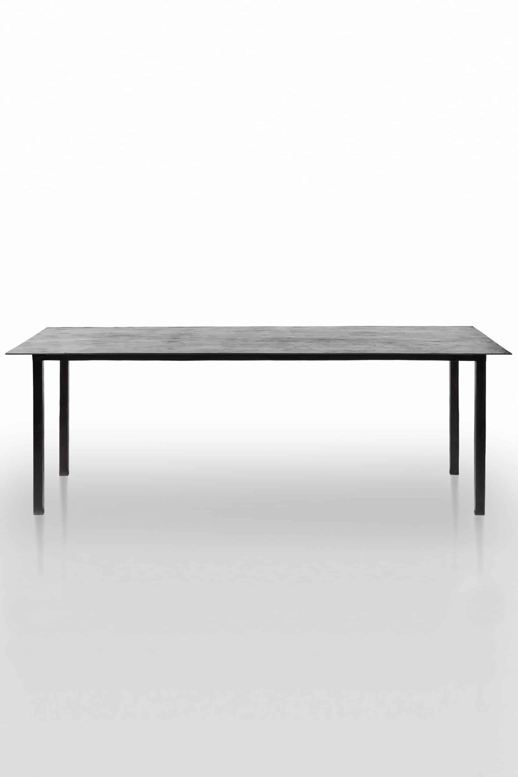 Scottato Dining Table in Bronze with Black Patina