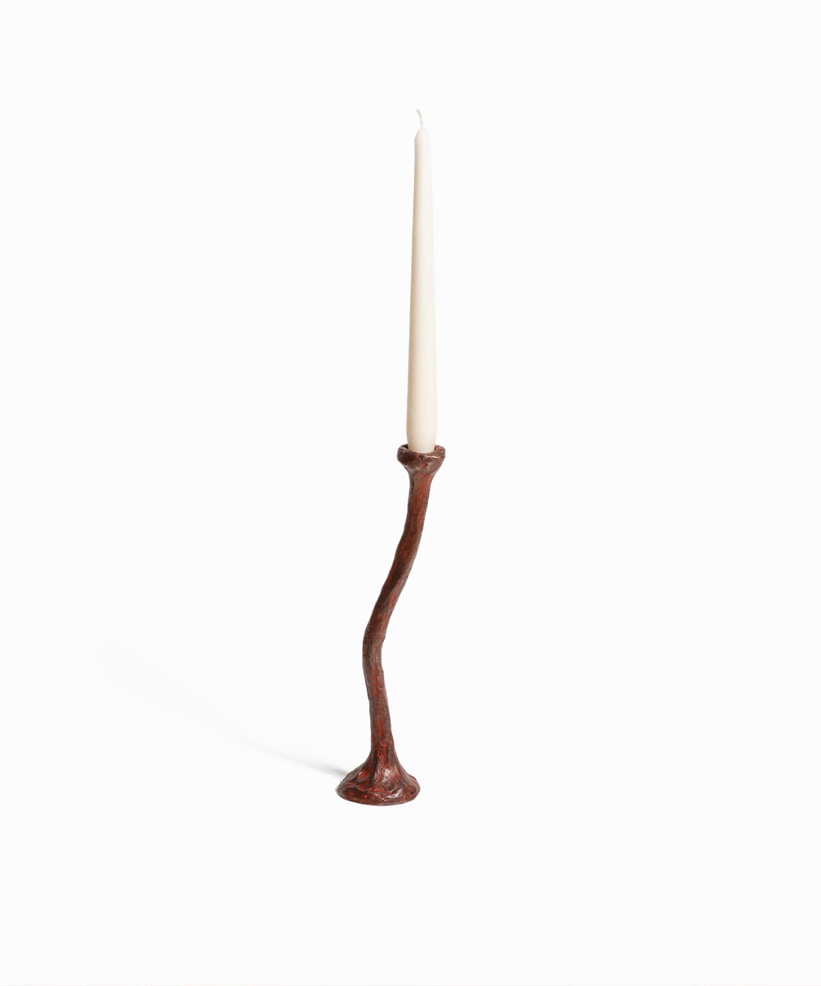 Alga Candle Holder with Red Patina Singolo