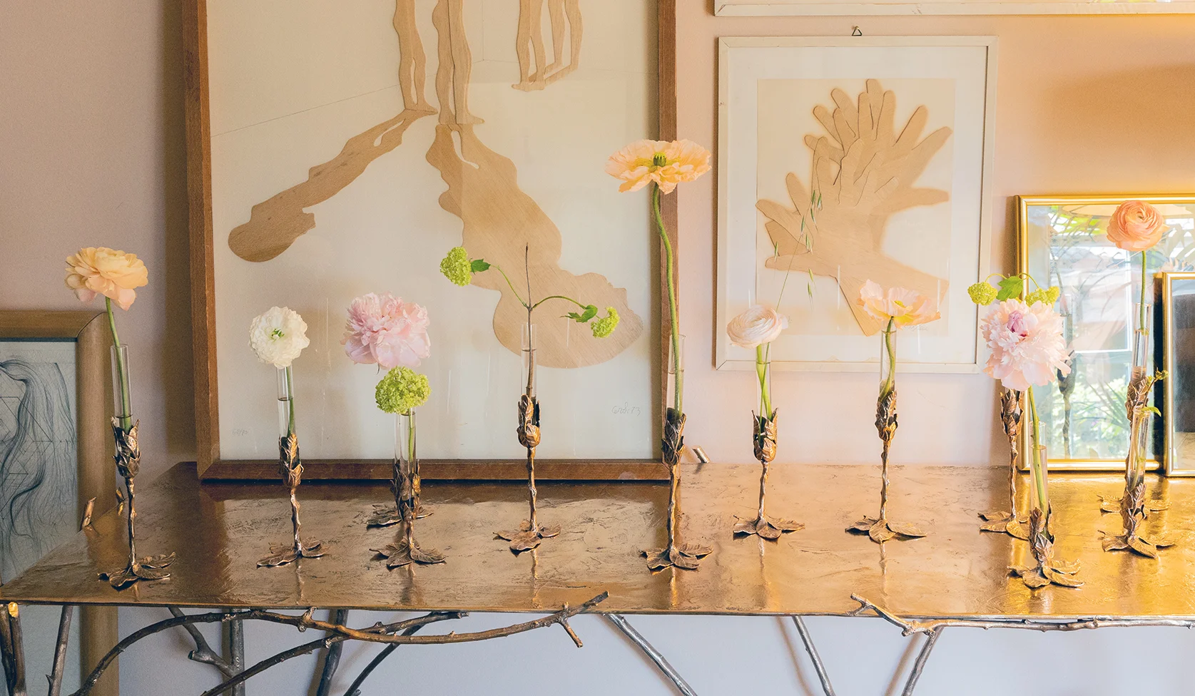 Foglie Bud Vases in Bronze