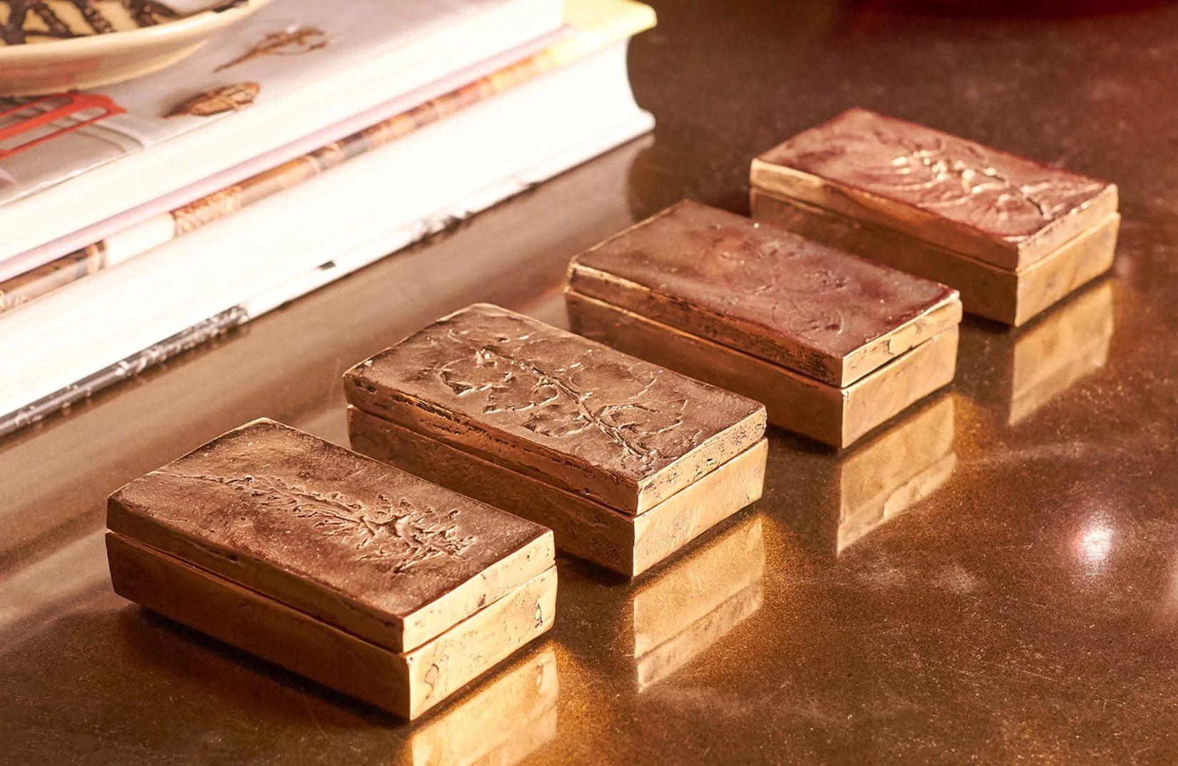 Foglie Decorative Box in Bronze - Style 1383