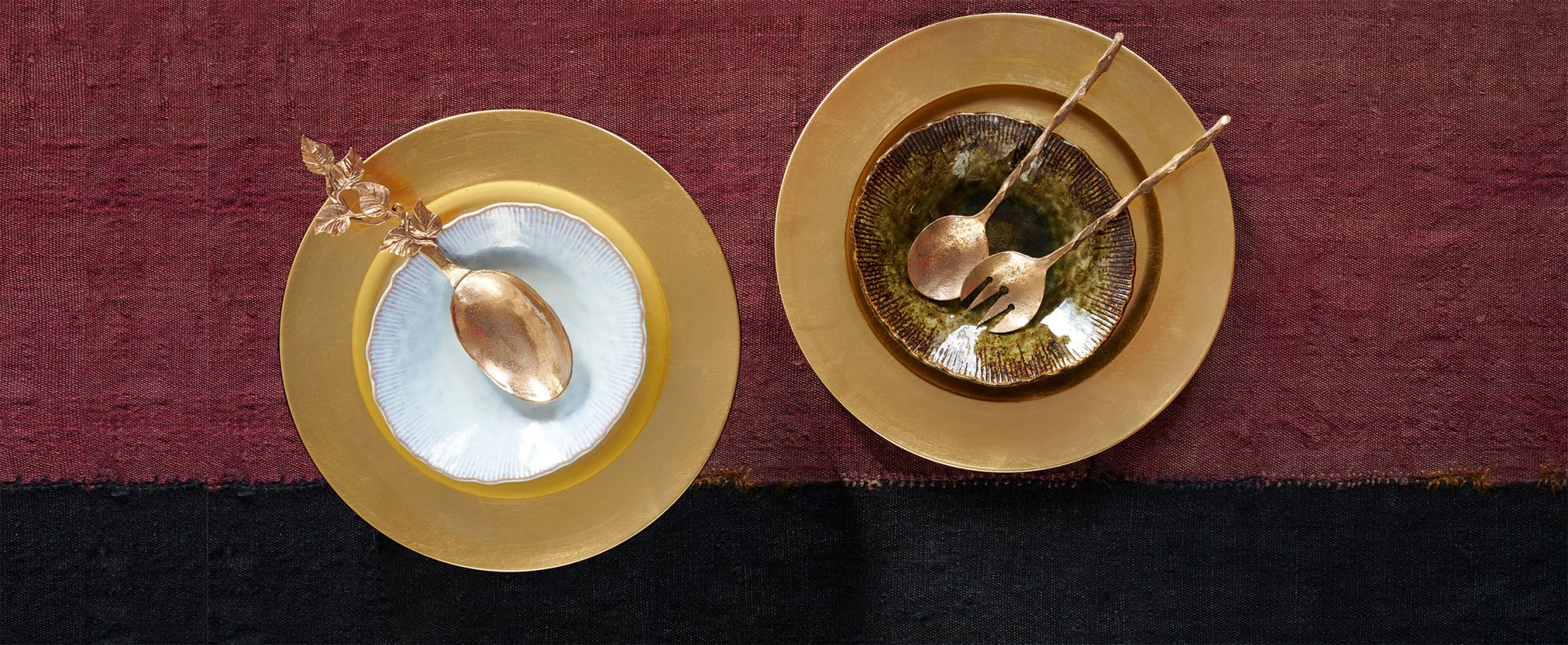 Foglie Risotto Serving Spoon in Bronze