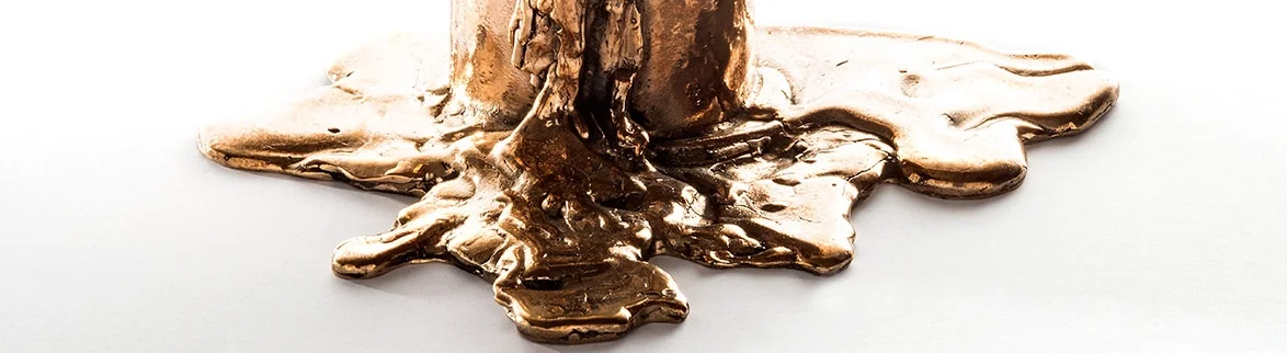 Melted Candle Holder in Bronze Big Low